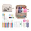 14Pcs Ergonomic Crochet Hook 12 Steel Crochet Hook and Crochet Yarn Set Travel Knitting Crochet Supplies for Beginner