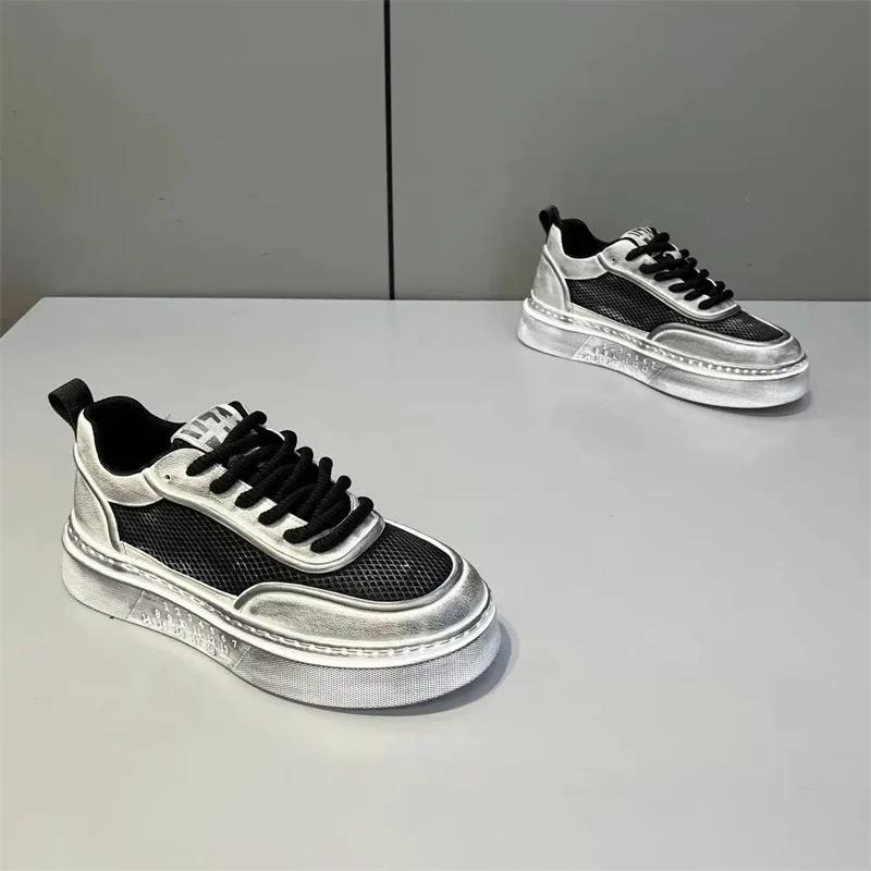 Мода 2024 года, последние мужские сетчатые дышащие легкие повседневные туфли, высококачественные ретро-цвета, удобные утренние спортивные туфли для бега