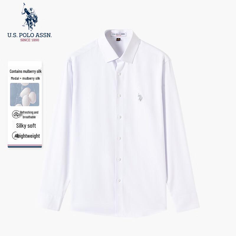 U.S. Polo Assn. Мужская рубашка с длинным рукавом из шелковой смеси