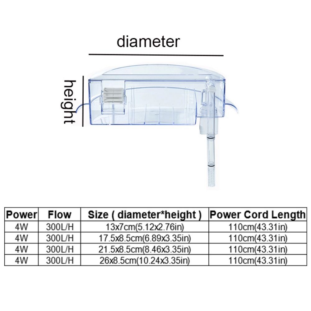 Прозрачный круглый фильтр для аквариума Бесшумный полукруглый фильтр-бокс Водопадный фильтр-бокс Главная