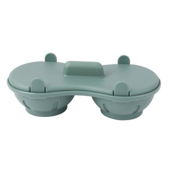 Microwave Egg Poacher Cooker 2 Grids Egg Steamer for Boiled Eggs BPA-Free Steamed Egg Cooking Box Kitchen Gadget for Healthy Breakfasts