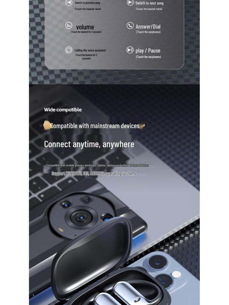 Bluetooth-гарнитура с заушиной, HIFI-звуком и долгим временем работы от аккумулятора