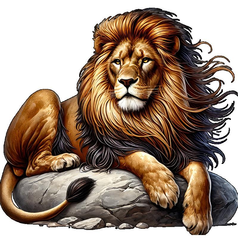 Футболка с принтом льва черная Величественный лев, отдыхающий на скале Графический дизайн Повседневная одежда для мужчин и женщин Уличная мода Летний топ