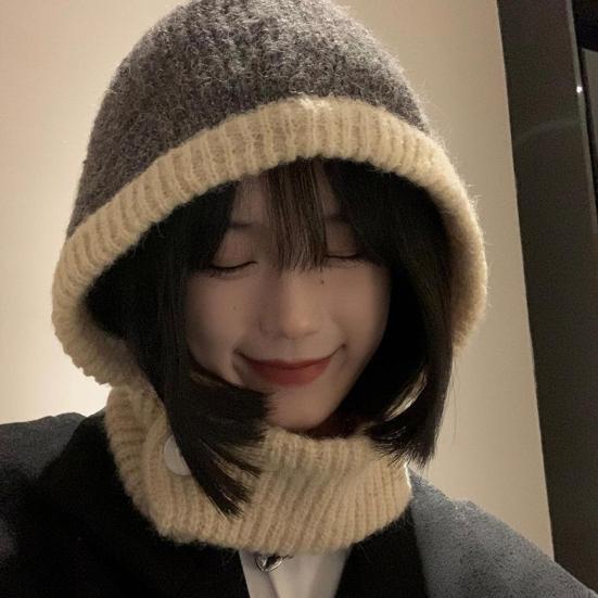 Женская зимняя ветрозащитная теплая вязаная шапка, головной убор, супермягкая износостойкая ультра-толстая теплая шапка-шарф, шапка