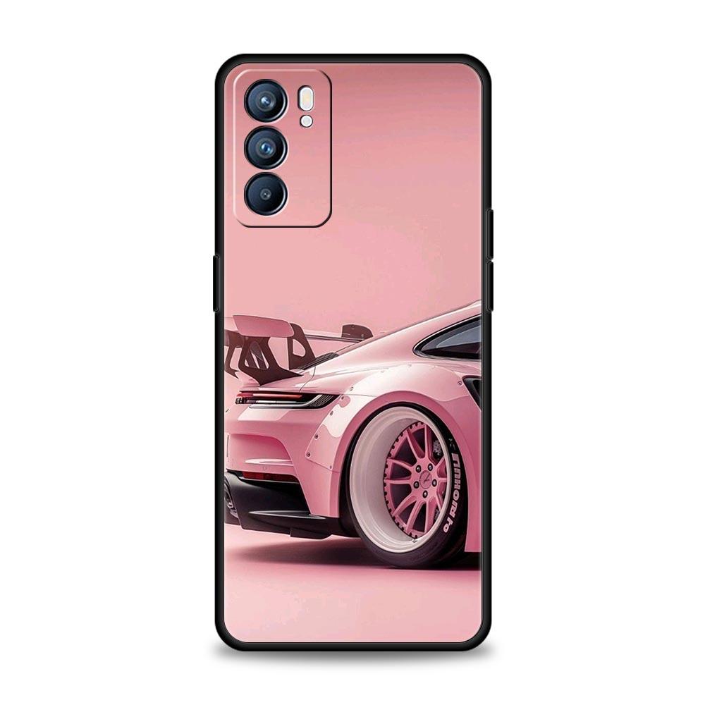 Модный чехол для телефона с рисунком розового автомобиля для Oppo Reno 13 12 11 10 7 F Find X5 X6 A98 A80 A79 A78 A57 A54 A31 A17 Pro Мягкая крышка из ТПУ
