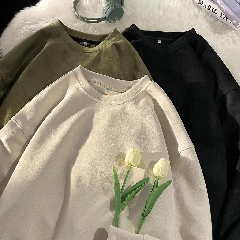 Long Sleeve Autumn Elegant Long Long Black L [Fasshonrida] T-Shirt, Men's, Clothes, Suede, T-Shirt, Adults, Long, Popular, Tops, Thick, T-shirt,