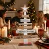 Festive Home Decor Pieces Christmas Tree Ornament, Wooden Letter Sign Decorative Xmas Ornament Sets for Compact Stable Party Supplies Holiday