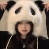 Winter Panda Plush Hat Fluffy Warm Thunderbolt Hat Windproof Cute Ear Protection Hat New Panda Plush Hat