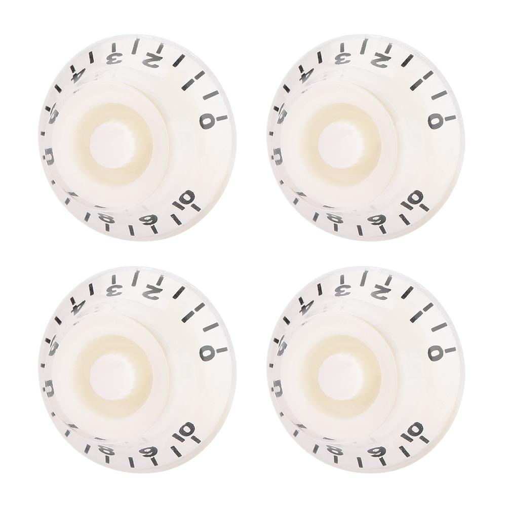 4 PCS Speed Tone Volume Control Knobs for EPI LP Electric Guitar (White  Black)