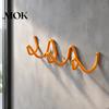Space Saving Wall Storage Decorative Wave Hook, Nordic Style Iron Art Three Hooks for Living Room Mounted Rack Entryway And Decor