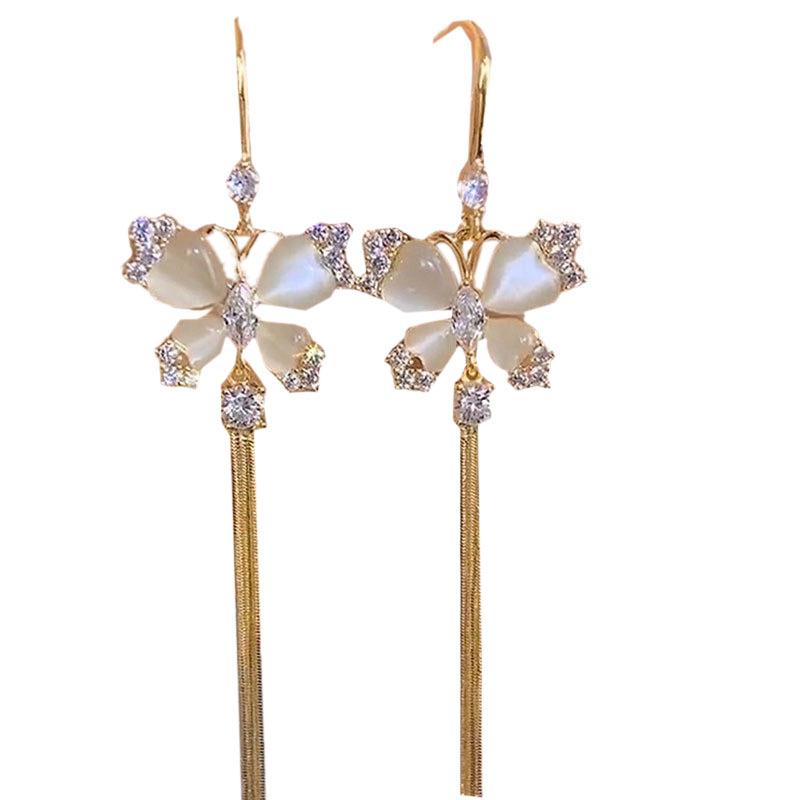 Элегантные серьги-кисточки со стразами в виде бабочек - Высококлассные, Модные и Выгодные.