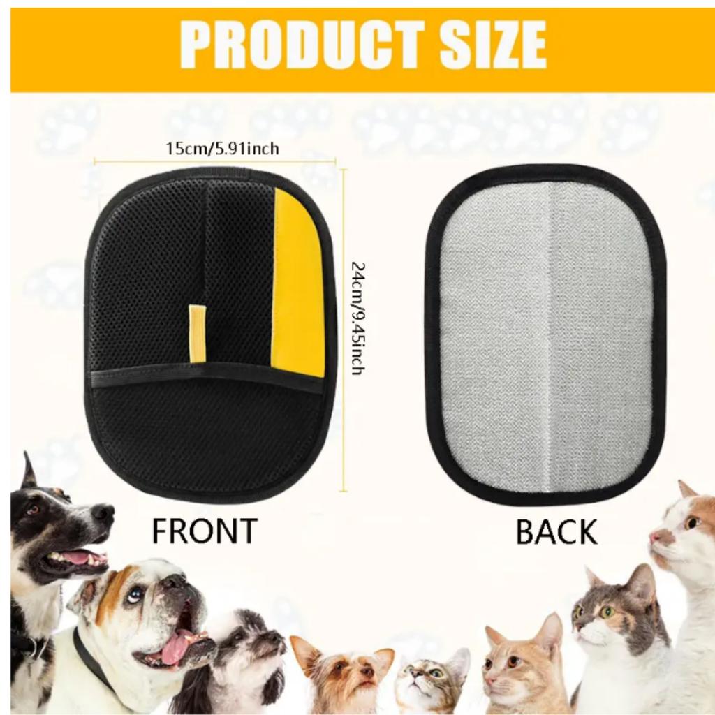 2x Electrostatic Pet Hair Removal Gloves Brush Double-sided Pet Grooming Glove
