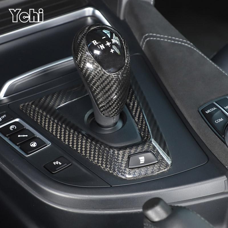 Настоящий углеродный волокно Для BMW M2 F87 M3 F80 M4 F82 M5 F83 F10 F85 X5M F86 X6M F12 Автомобильная центральная консоль Накладка на ручку переключения передач