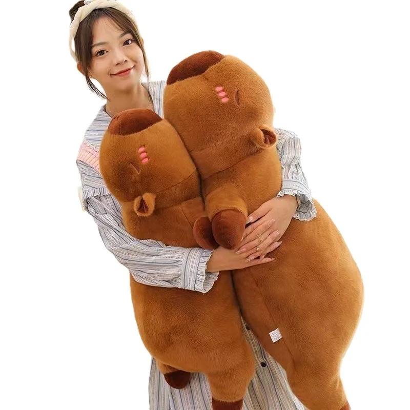 Мягкая игрушка капибара кавайи, мягкая кукла капибара, мягкая подушка для долгого сна, подушка для дивана, игрушки для сна в школу, Рождество