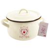 Enameled pot with lid, beige, TONCA, 16 cm, 2.3 l