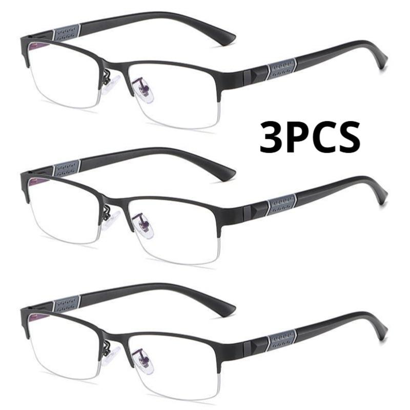 3Pcs New Trend Reading Glasses Reading Glasses Men And Women High Quality Half Frame Diopters Business Office Men Myopia Glasses