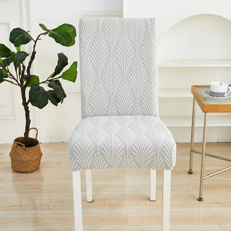 Thicken Fabric Chair Cover Jacquard Seat Cover Big Elasticity Chair Protector Chair Cover for Dining Room Wedding Office Banquet