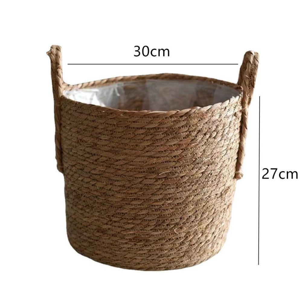 Соломенная плетеная корзина-кашпо из ивы, желтый ротанг, морская трава, корзина для хранения, садовый декор