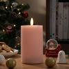 LED Candle Light with Remote Control 15cm Set of 2 Battery Operated Candles with Timer Wedding Christmas Atmospheric Candle Light - Function, Pink,