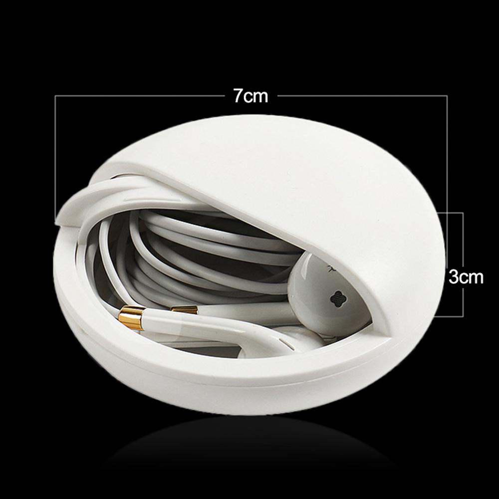 Round Shaped Carry Pouch Pocket Data Line Box Earphone Case Wire Cable Organizer Jewelry Protective