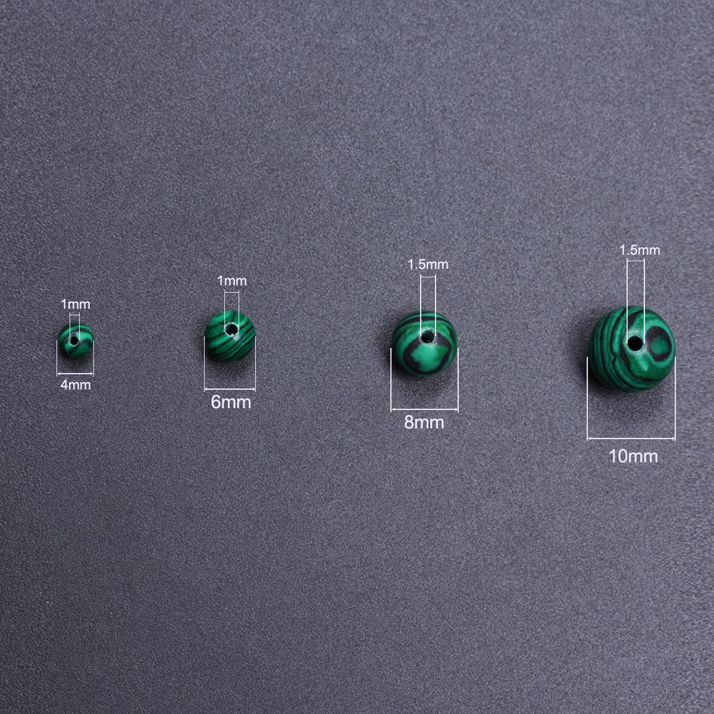 4/6/8/10 мм 60-20 шт. Очаровательные бусины из натурального камня, павлиньи драгоценные камни, зеленые малахитовые круглые бусины, аксессуары для ожерелий своими руками