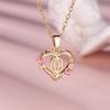 1 шт. золотого цвета 26 английских букв в форме сердца ожерелье роза кулон обручальное кольцо ювелирные изделия подарок на день Святого Валентина