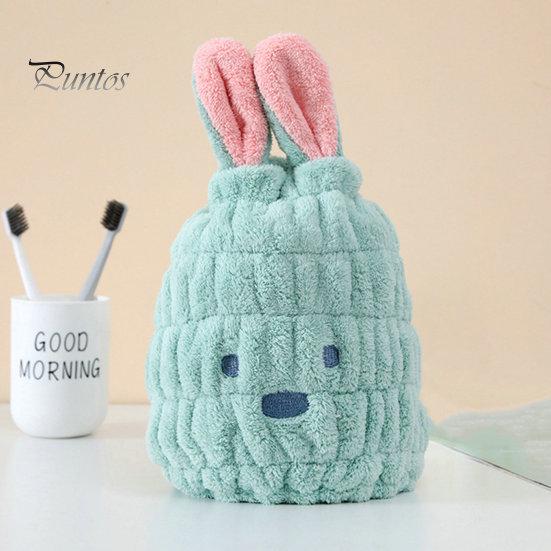 Детское полотенце для волос, обертка, сушильная шапка, мультяшные, супермягкие, с ушками кролика, коралловый флис, сушка, микрофибра, форма кролика, вытирание, для ежедневного использования, ванна