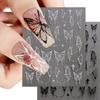 6 Sheets Butterfly Nail Art Stickers Decals Self Adhesive Nail Stickers Butterfly Manicure Tip Nail Decoration for Women