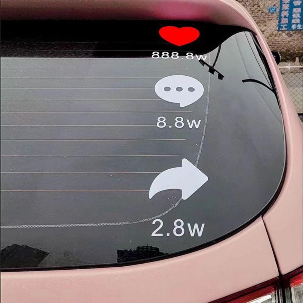 4pcs/bag Creative Design Vinyl Decal Funny Design Love Heart Sticker Car Rear Windshield