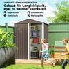 Metal Equipment Shed 1.1 m², Garden Shed with Gable Roof, Lockable Sliding Door, Gloves, 136 x 87 x 179 cm