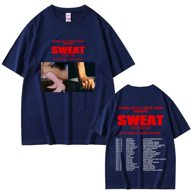 Charli Xcx Crash Sweat 2024 Тур Футболки Мужская Женская Одежда Винтажная Футболка Оверсайз Хлопок Повседневные Футболки Мода Уличная Одежда
