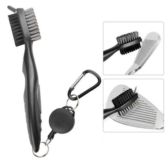 Щетка для чистки клюшек для гольфа с карабином, нейлоновая щетина, многоразовый портативный инструмент для чистки принадлежностей для гольфа