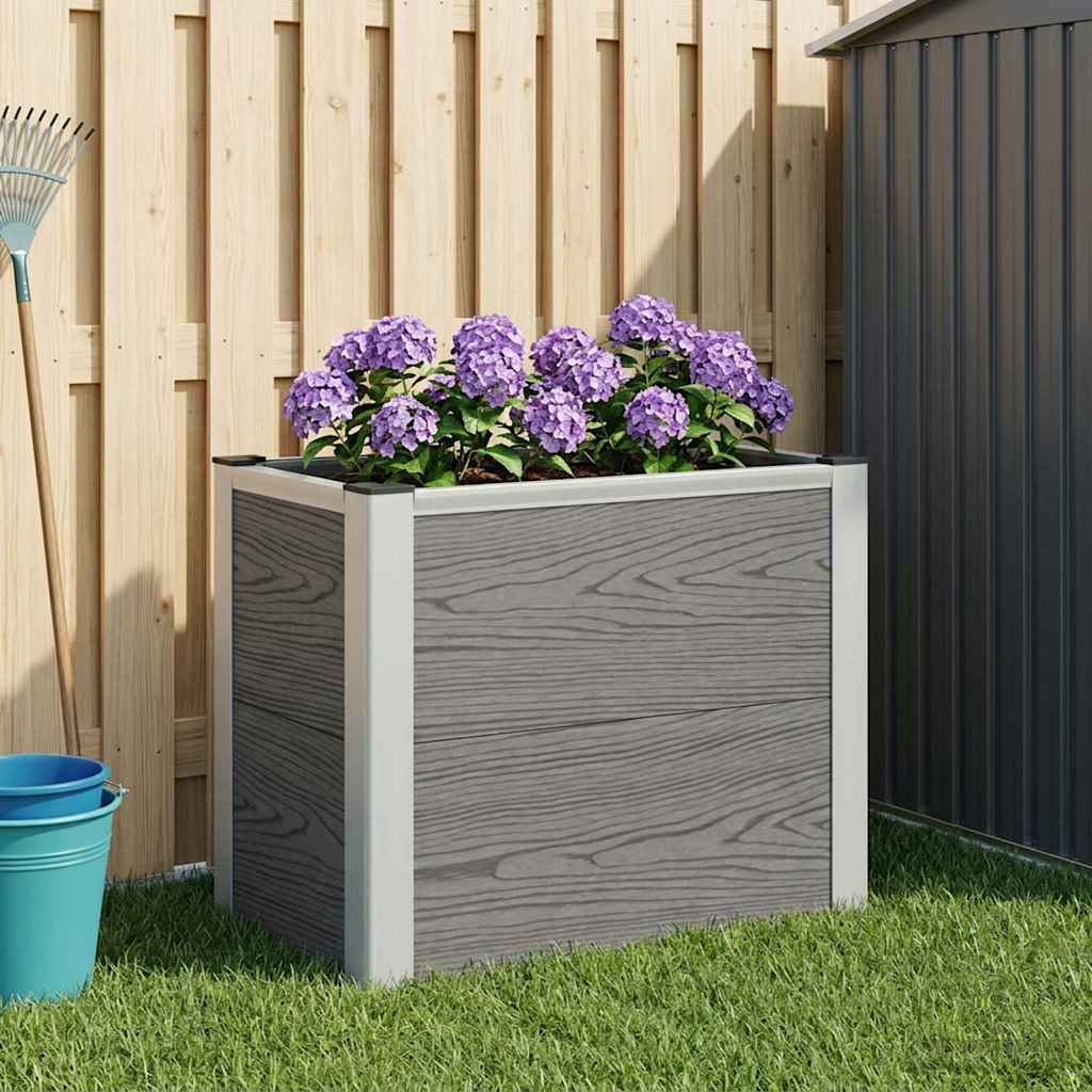 Raised Garden Bed Gray 50 x 30 x 22 cm WPC and Aluminum