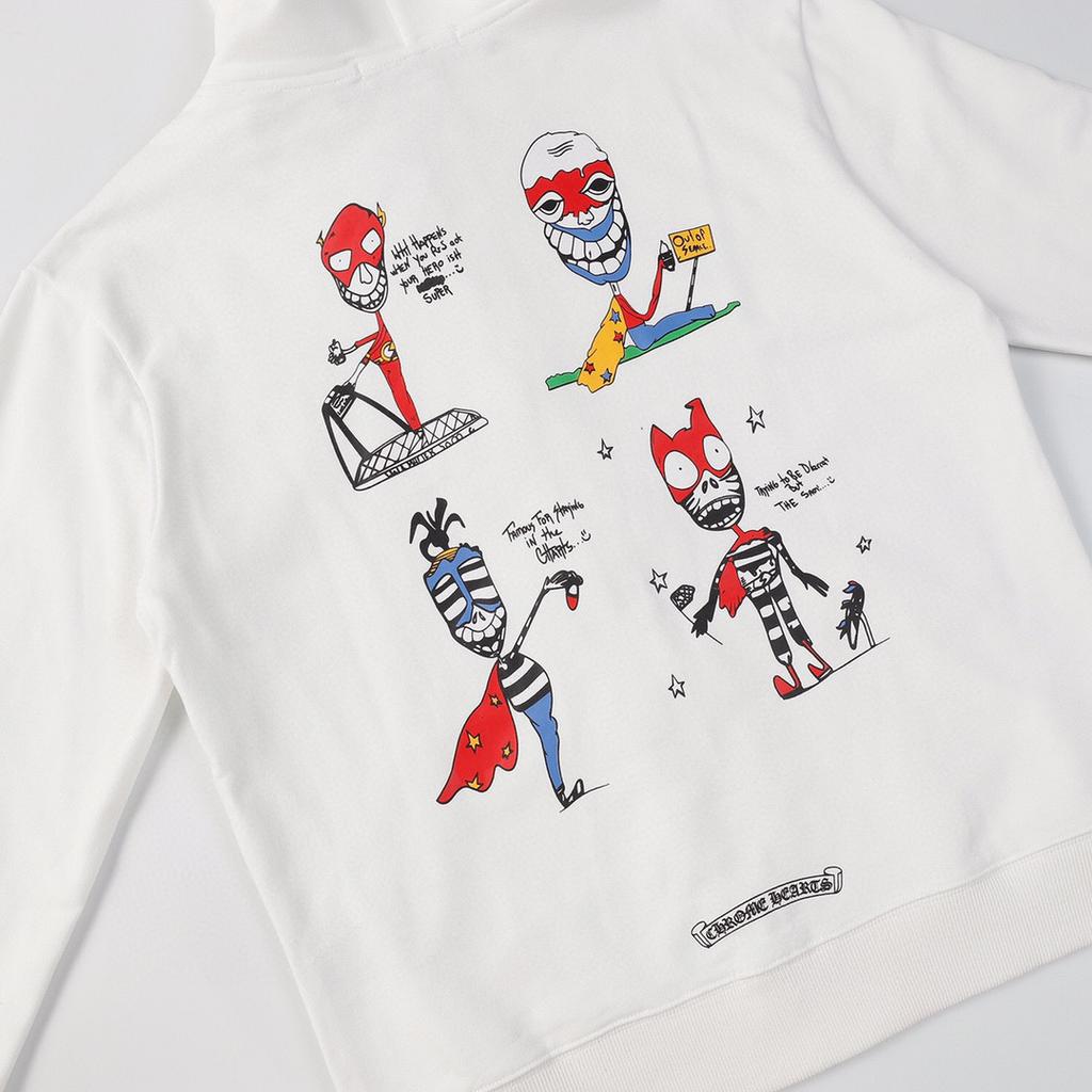 842 CHROME HEARTS Осень-Зима 2025 Новая Толстовка с Капюшоном на Молнии Классического Стиля с Логотипом Большого Размера, Подходит для Парной Носки