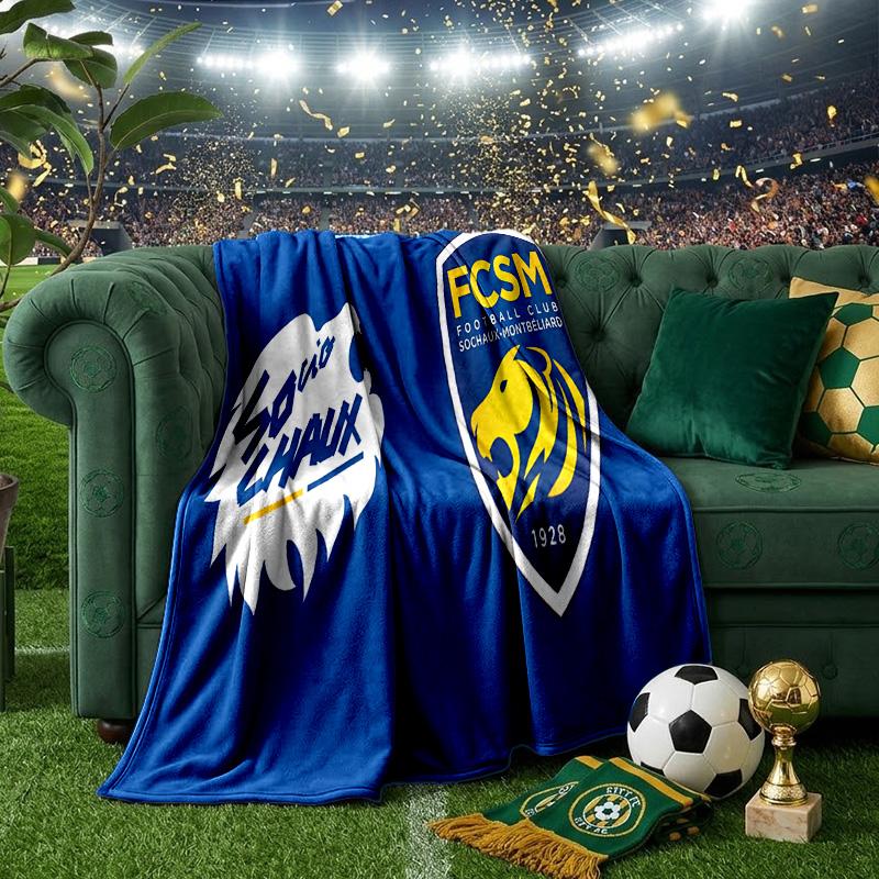 Sochaux-montbeliard Crest Throws Blanket Flannel Blankets Plush for Couch Bed Gifts for Men Women Travel picnic blanket Christmas fan gifts