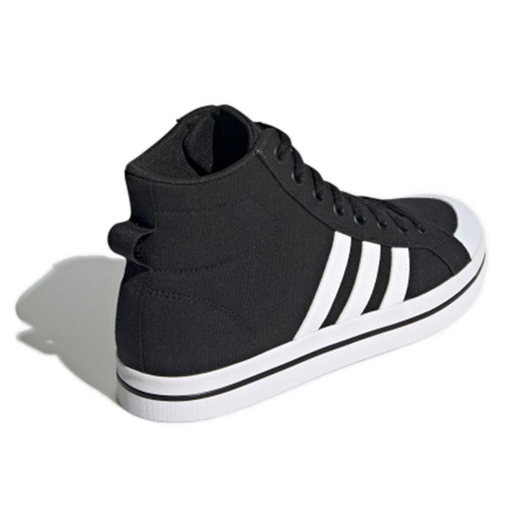 adidas Neo Bravada Mid Canvas Высокие кеды на шнуровке Нескользящие Мужские кроссовки Черный Белый FX9064