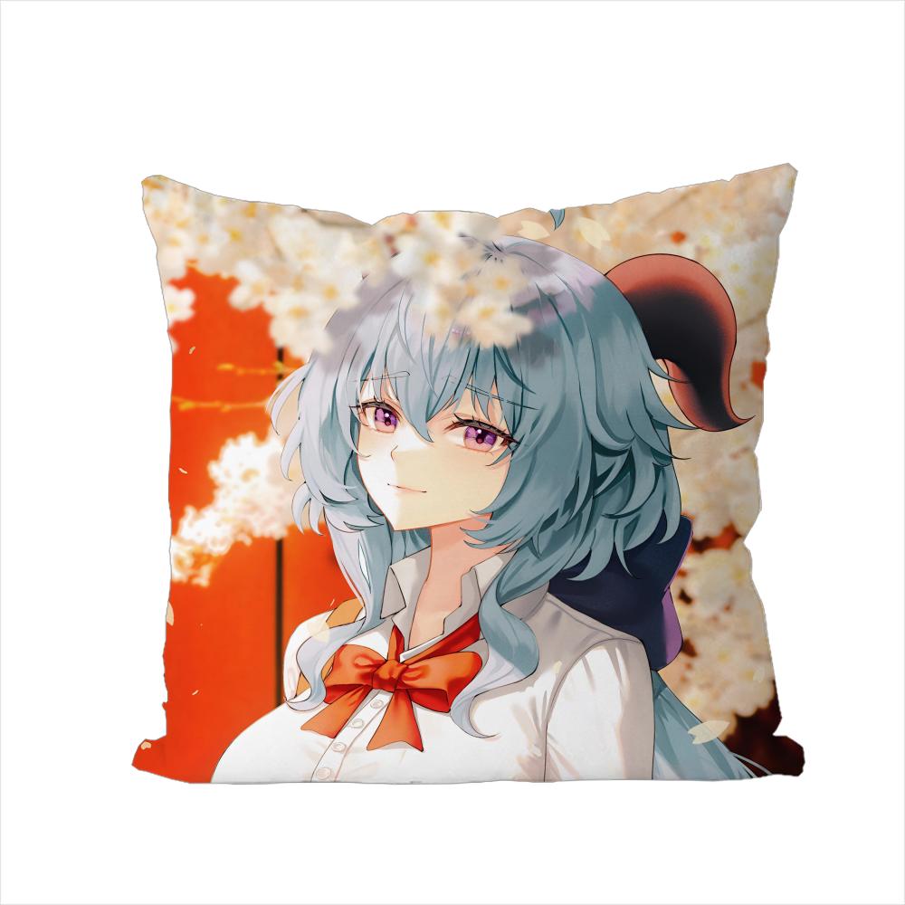 Ganyu Genshin Impact Pillow Case For Car Sofa Decorative Home Doublesided Print Plush Square Throw Pillow Cushion Cover