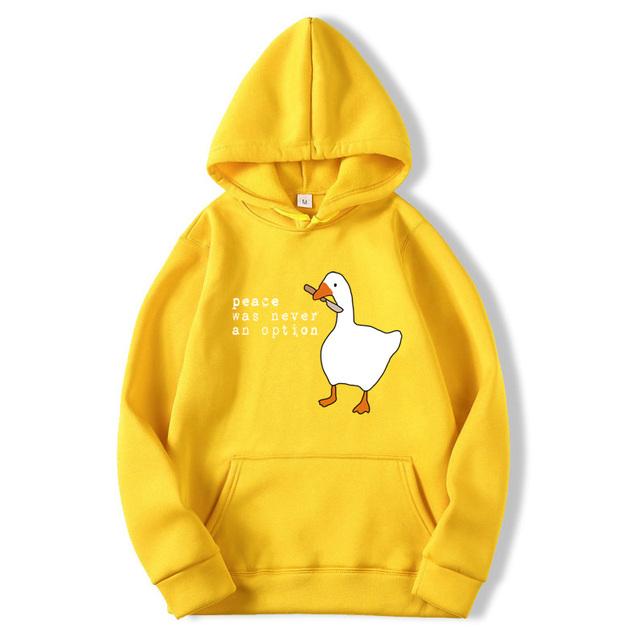 Женская толстовка с длинным рукавом, осень-зима, Sudadera Hombre Peace Never An Option, толстовка с капюшоном с гусиным принтом, женские толстовки с капюшоном унисекс