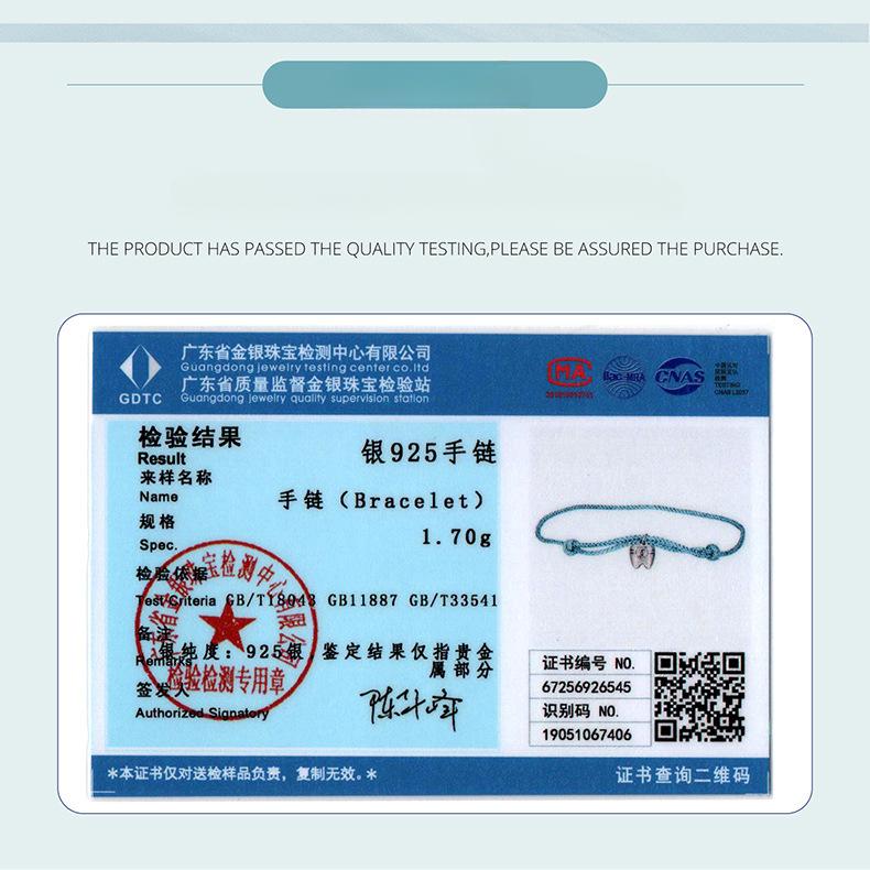 S925 Sterling Silver Starfish Bead Bracelet Summer Blue Ocean Wind Hand Rope Bracelet Jewelry