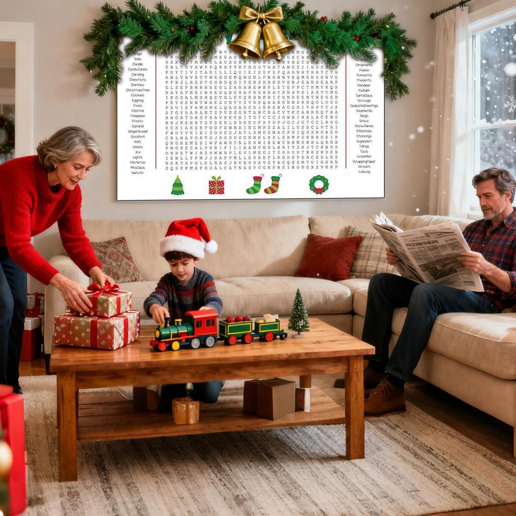 Giant Thanksgiving Word Search Poster 36"x24" Wall Game Giant Thanksgiving Poster For Christmas Word Scavenger Puzzle Decor