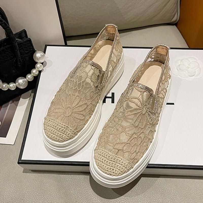 Летние туфли для рыбалки на толстой подошве, повседневные сетчатые дышащие плоские туфли, закрытые мокасины с каблуком 7 см