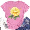 Women's Casual Round Neck Floral Print Short Sleeve T-Shirt Top