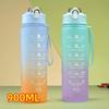 1-3PCS Sports Water Bottle for Running Drinking Bottle 2L Motivational with Time Marker Stickers Portable Reusable Plastic Cups
