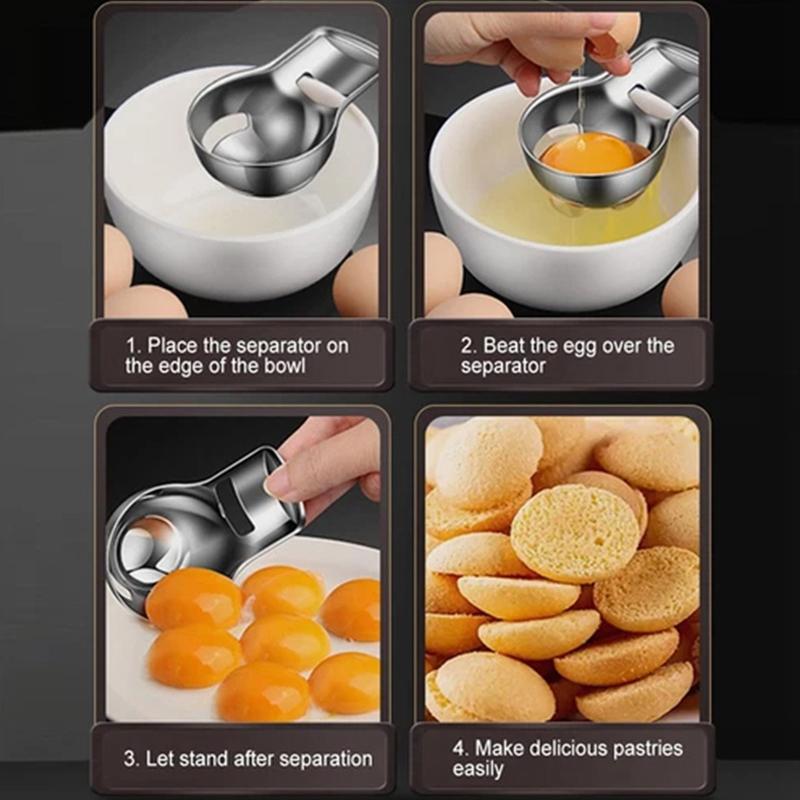 Сепаратор яичного белка, инструменты из нержавеющей стали, фильтр для яичного желтка, гаджеты, кухонные аксессуары, делительная воронка, делитель ложки, посуда