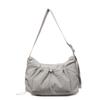Korean fashion cotton clothes messenger bag 2026 new drawstring shoulder bag versatile simple cloud puff bag women