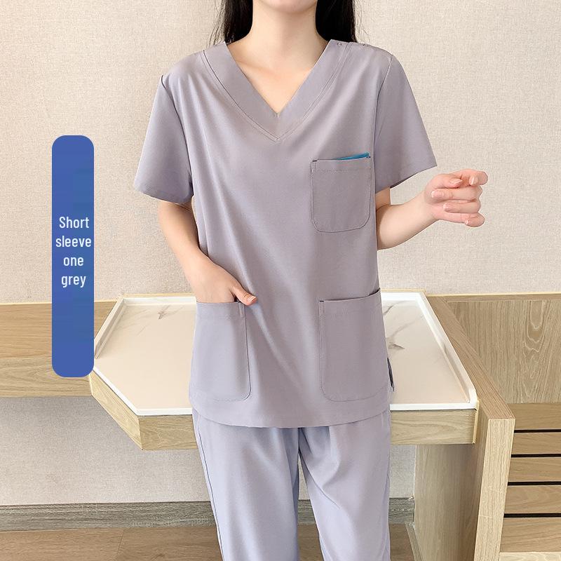 Высококачественный быстросохнущий унисекс костюм-скраб с множеством карманов - Удобная медицинская и стоматологическая рабочая одежда