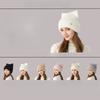 Girls' Cute Cat's Ears (Steamed Cat-ear Shaped Bread) In Winter Thickened Ear Protection Knitted Hat Versatile Solid Wool Hat