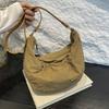 Retro Literary and Artistic Lazy Wind Lady Pleated Drawstring Casual Shoulder Bag Dumpling Bag