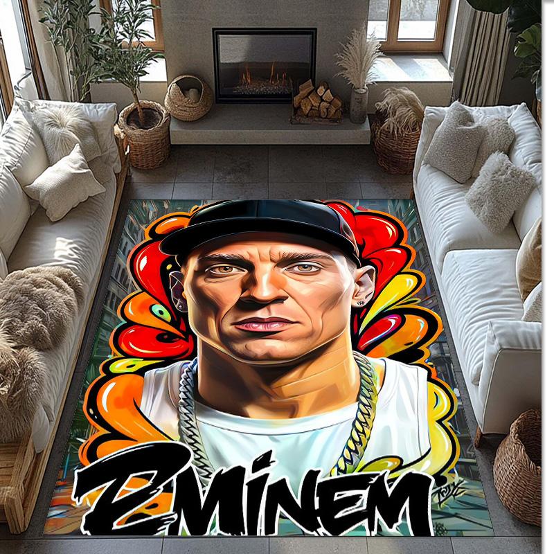 Soft Crystal Velvet Floor Rug,Eminem Anti Slip Decorative Carpet, Plush Area Mat For Indoor Home Decoration