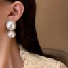 Серьги для вечеринки в стиле леди, однотонные, корейские, модный дизайн, большие серьги-гвоздики с жемчугом, женские украшения